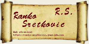 Ranko Sretković vizit kartica